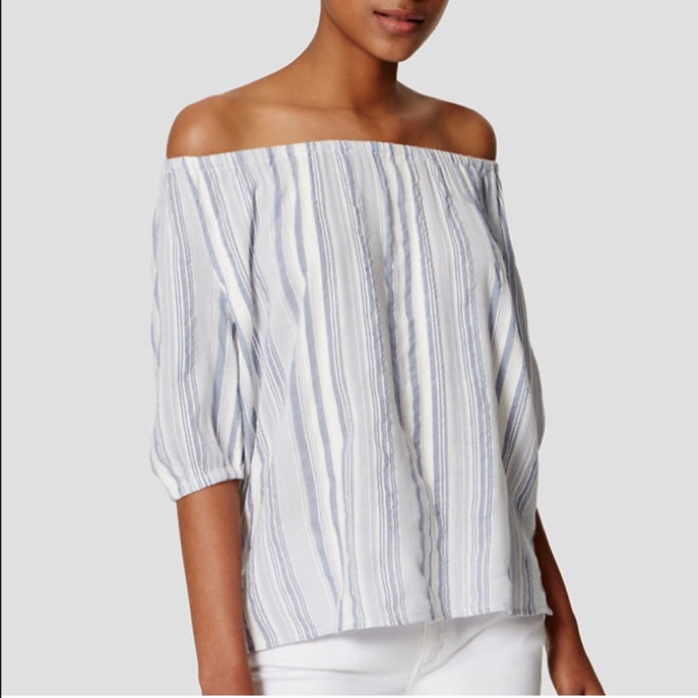 LOFT Striped Off the Shoulder Blouse